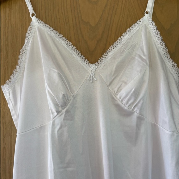 Vintage Sears White Chemise Slip Intimates Sleepwear Dress / size 38 / large Xlg - Picture 4 of 11